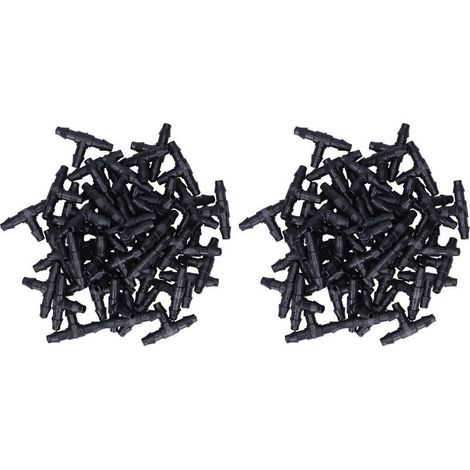 Connecteur en T pour tuyau d'irrigation de jardin, 100 pièces, 4/7 pièces, pour Micro arroseur (1/5)