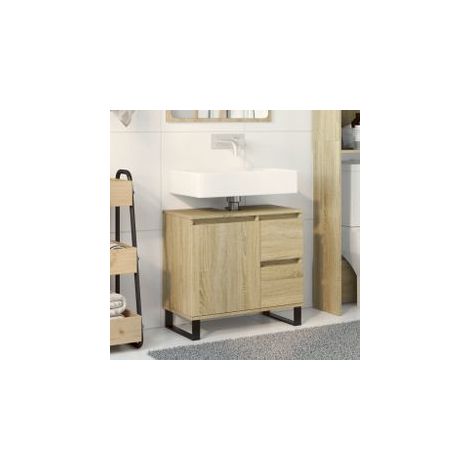 Armoire salle de bain chêne sonoma 65x33x60 (1/5)
