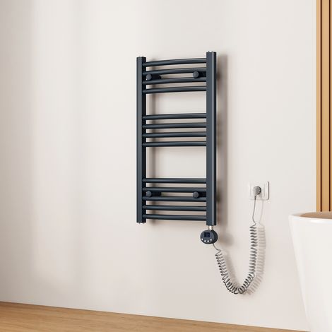 EMKE Sèche-serviette électrique, Radiateur Sèche-Serviettes avec WiFi Thermostat Anthracite 75x40cm 300W