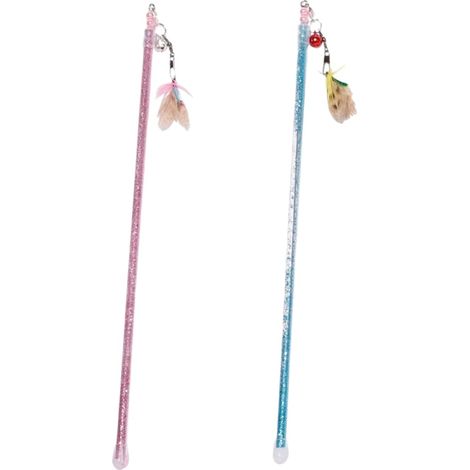 2-Piece Interactive Cat Toy Set, Indoor Cat Tease Sticks, Cat House Accessories (1/5)