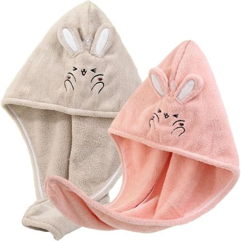 à séchage rapide pour cheveux longs 2 serviettes absorbantes