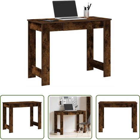 Bureau chêne fumé - Bureau chêne fumé 100x45x75 cm bois d'ingénierie (1/5)