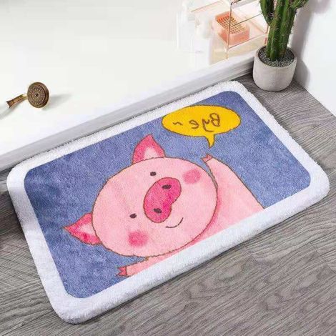 Paillasson intérieur antidérapant coloré, paillasson d'entrée 60x40cm, tapis d'entrée pour la décoration de la maison, cochon rose épaisseur 40x60cm
