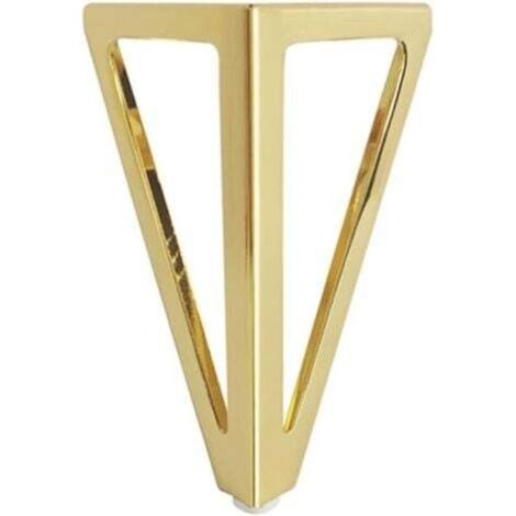 (Gold) Pack of 4 Triangular Metal Table Legs 15cm Contemporary Style Cabinet, Sofa Bed Furniture Legs