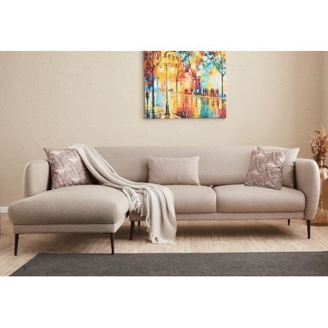Ecksofa links mit Schlaffunktion Venus Cream
