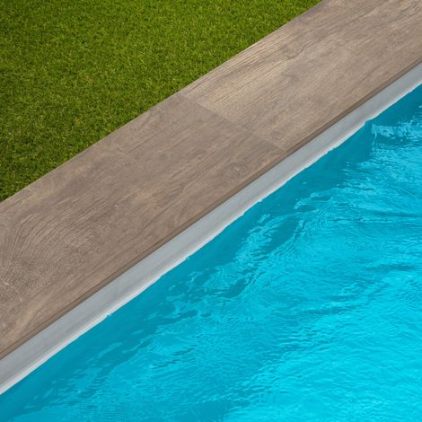 Margelle de piscine effet Bois Bois Marron 120x30x2 cm Bord Droit Legno - RO'MA CARRELAGE