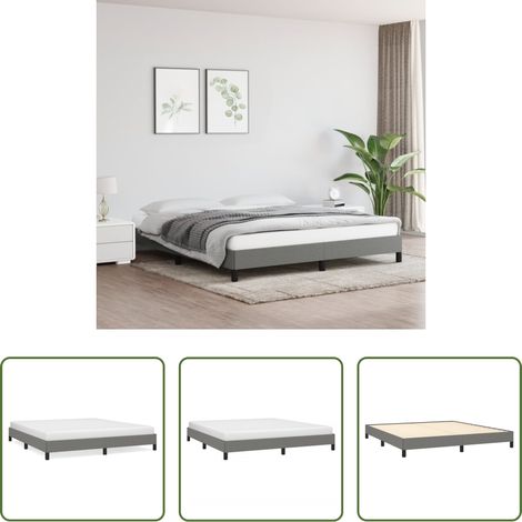 Sommeil - Cadre de lit sans matelas gris foncé 180x200 cm tissu (1/5)
