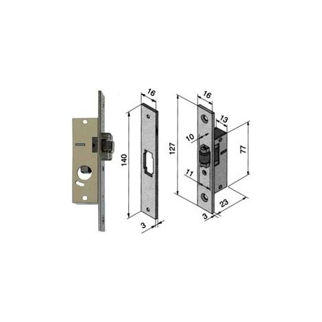 SERRATURA DA INFILARE PER MONTANTI SOLO RULLO 114 mm.15 (11415010) WELKA