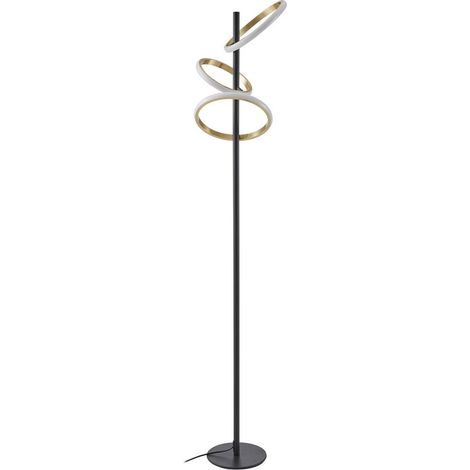 Lucande Lámpara de pie LED 'Madu' en Negro Metal