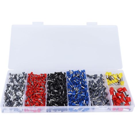 Kit d'assortiment de 1200 connecteurs de fils électriques, bornes isolées à sertir (1/5)