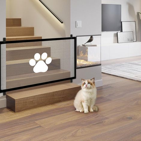 Barrière de sécurité d'escalier portable, adaptée aux enfants et aux animaux domestiques, 180x78cm, aucun perçage requis