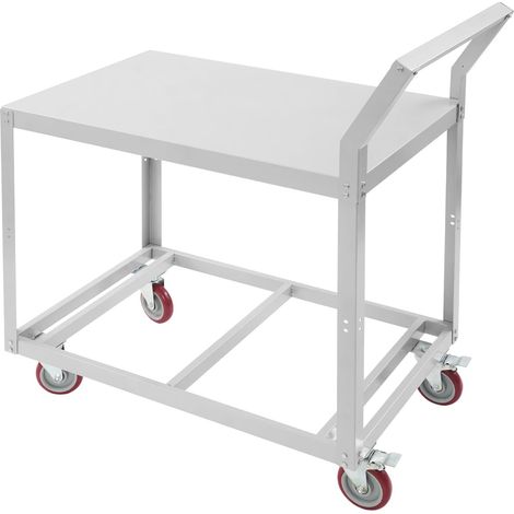 Table de travail avec roulettes, chariot de transport mobile en acier Q235, chariot d'étage pour atelier, garage, bureau, capacité de charge de 158 kg, 90 x 60 x 106 cm (1/5)