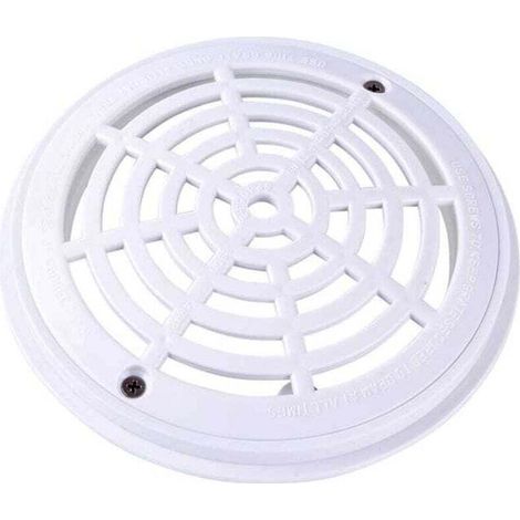 Grille de fond de piscine ronde, diamètre 20,3 cm, facile à installer (base + couvercle), blanche (1/4)