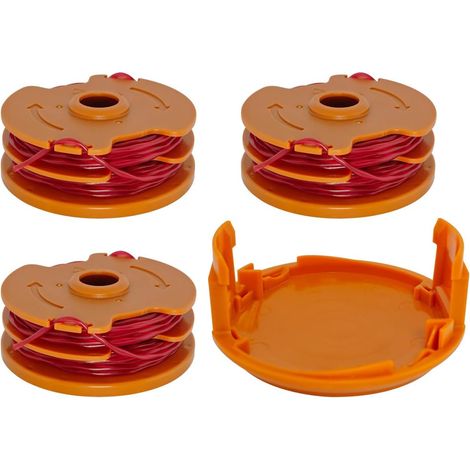 Compatible avec Worx WA0007 WG116 WG119 (0,065" 16 pi 50019417, kit avec 3 bobines de fil et capuchons pour coupe-bordures) (1/5)