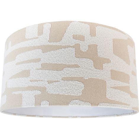 QAZQA Fabric Lampshade White with Beige Striped 50/50/25