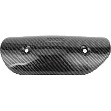Bouclier Thermique de Tuyau D'échappement, Protections de Bouclier Thermique de Tuyau Central D'échappement Couvrent la Modification Universelle pour la Moto (Motif en fibre de carbone d' (1/5)