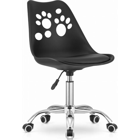 Sedia girevole PRINT nera con cuscino in ecopelle (1/5)