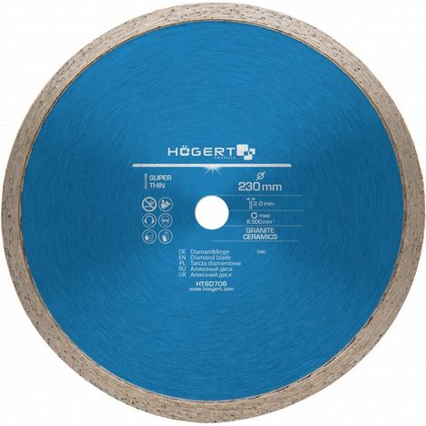 Disque à tronçonner diamanté Hogert HT6D706 230 mm