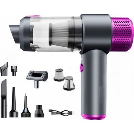 Mini aspirateur Rechargeable par USB, aspirateur et souffleur léger for Voiture, Maison et Animaux de Compagnie(Ball Motor [Rose Color]+Filter Set) (1/5)