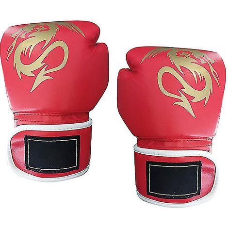 Boxhandschuhe für Kinder und Jugendliche, Trainingshandschuhe für Jungen und Mädchen, geeignet für Sandsacktraining, Kickboxen und Muay Thai – Größe L – Rot