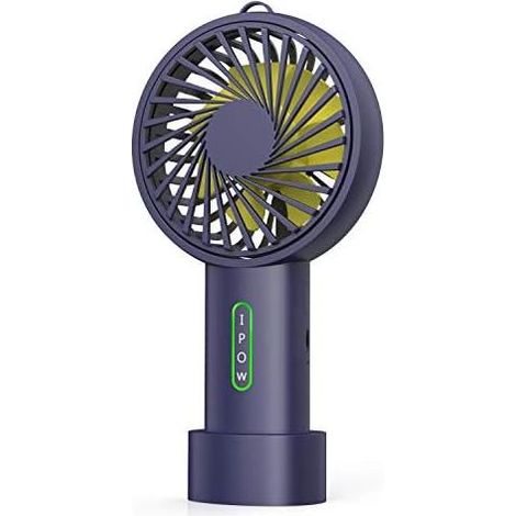 Ventilateur portable mini, 3 vitesses, angle réglable, base détachable, câble inclus, charge USB, fonctionne sur batterie, format compact, idéal pour bureau (1/5)