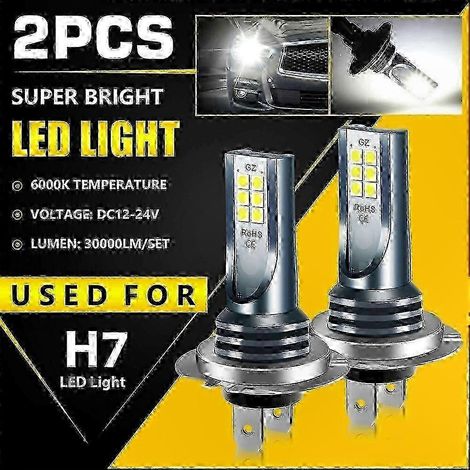 Ampoules de phares LED 30 000 lm, faisceau H7, 12-24 V, étanches IP67, compatibles avec les solutions d'éclairage automobile (1/5)