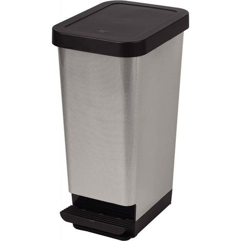 Poubelle à pédale Take-a-break 45L - Polypropylène - Noir/Gris clair (1/2)