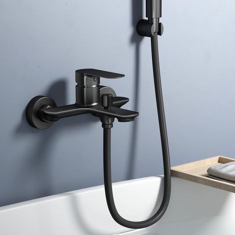 Robinet de baignoire avec thermostat noir mat - 212 x 183 x 107 mm - robinet de baignoire pour une détente pure - Mitigeur de baignoire avec réglage précis de la température pour votre (1/5)