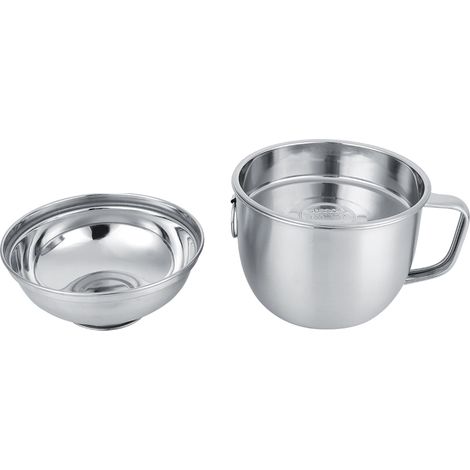 Bol ménager en acier inoxydable 304 pour nouilles, soupe, fruits et légumes, avec couvercle et poignée (1/5)