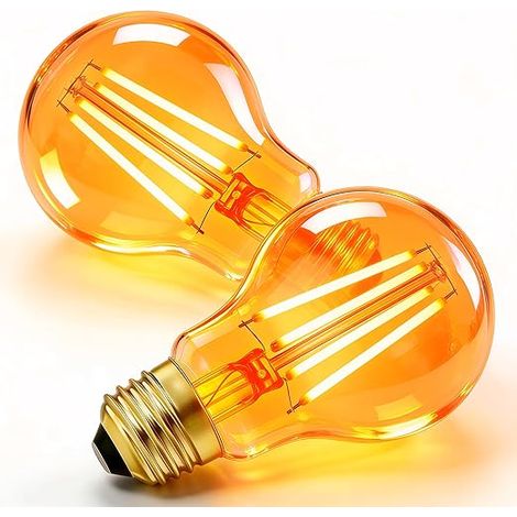 LED Filament Ampoule E27 6W Verre Ambré Blanc Chaud 1800K A60 Globe Rétro (1/5)