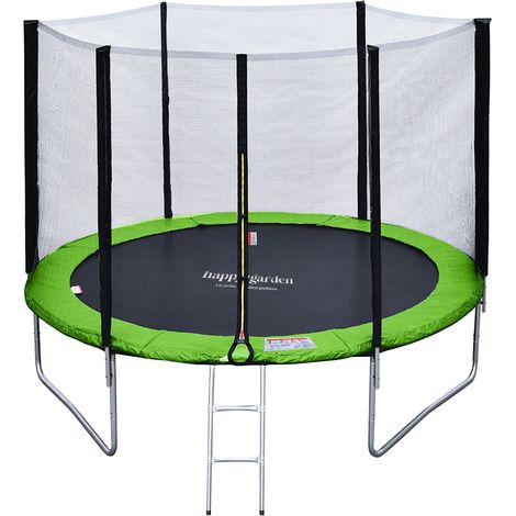Premium Pack Trampolin 305cm wendbar grün / blau ADELAÏDE + Netz, Leiter, Plane und Verankerungsset