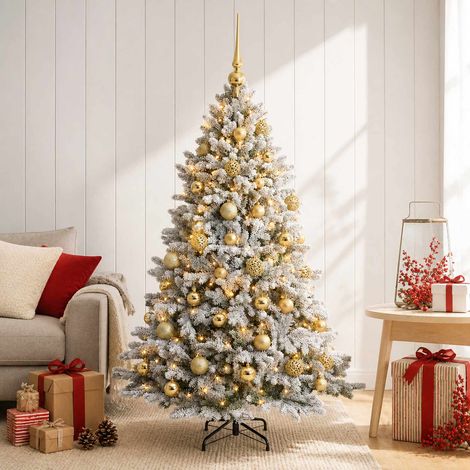 vidaXL Artificial Christmas Tree with Bauble 150 cm 150 LEDs (1/5)