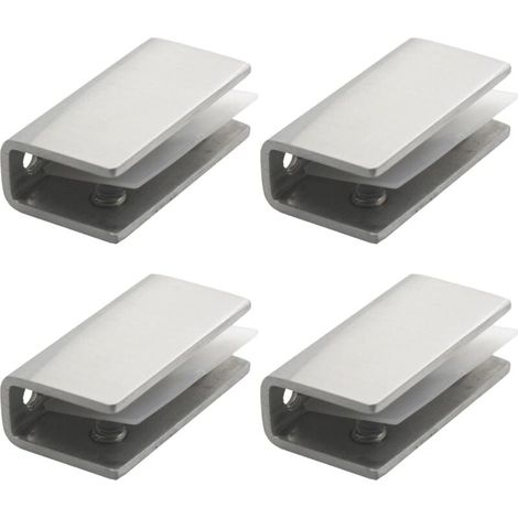 Morsetti per vetro in acciaio inossidabile, 4 pezzi di supporto per ripiani in vetro, morsetto per ringhiera in vetro, supporto per specchio 8-12 mm, fissaggio per specchio da parete, per finestra, co (1/4)