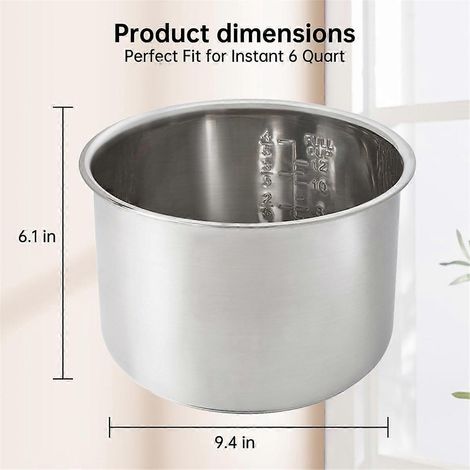 Cuve intérieure en acier inoxydable pour cuiseur à riz instantané de 6 litres (1/5)