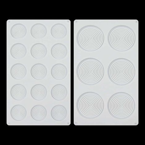 Lot de 2 moules ronds en silicone 3D, moules vortex pour savon et pâtisserie, résistants (1/5)