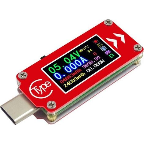 USB-Tester, Ladegerät-Tester, TC64, Farb-Digitalanzeige, PD-Ladegerät, Typ-C, USB-Leistungsmesser, Spannungstester, Voltmeter (1/4)