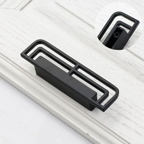 Poignées de tiroir cuisine et armoire – Lot de 2 pièces en noir, modèle 6285 avec pas de vis 32 mm (1/4)