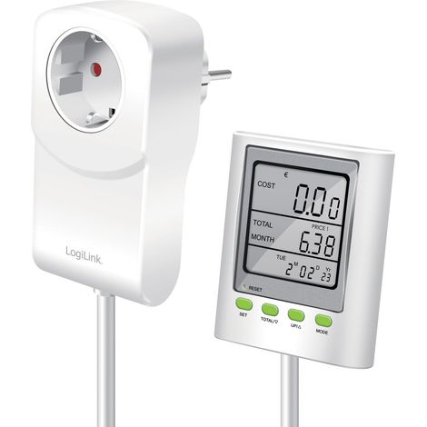 Appareil de mesure de consommation énergétique LOGILINK M0006, avec calcul du CO2 et câble