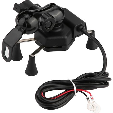Support téléphone moto universel avec chargeur USB, support guidon étanche, fixations robustes pour smartphone. (1/5)