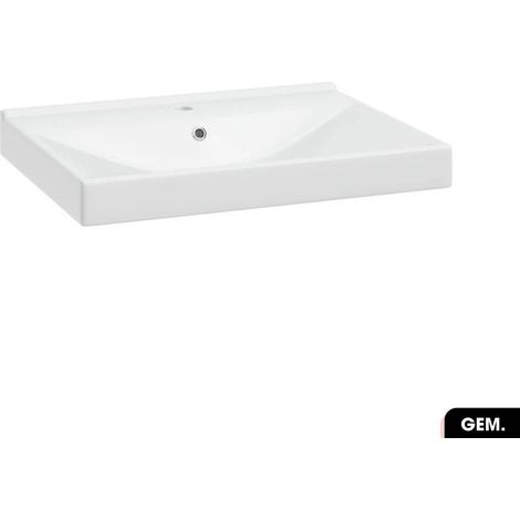 Vasque à encastrer avec siphon OFFERT GEM Blanc 61 × 7 × 46 (1/3)