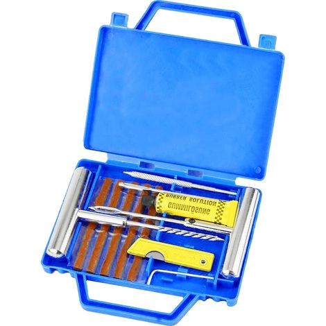 Reifenreparaturset, langlebiges Metall und Kunststoff, 11 Teile, leicht 0,65 kg, tragbare Aufbewahrungsbox, kompatibel mit verschiedenen Fahrzeugen (1/5)