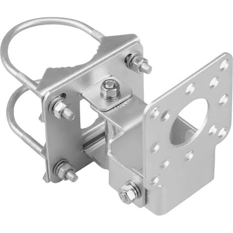 Support d'Antenne Extérieur avec Double Boulons en U en Fer, Support Antenne WiFi PC, Fixation pour Tube Rond/Murale/Poteau, Parabole et Amplificateur, Installation Simple et Durable (1/5)