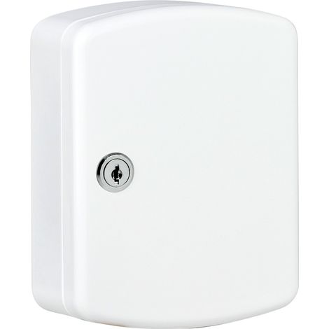 Schlüsselbox Key Box H202xB157xT75 mm weiß Stahlblech Anzahl Haken 15 (1/5)
