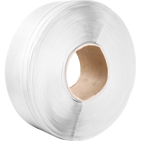 Mophorn Packaging Polypropylene (PP) Strapping Roll, 9900' Length x 1/2" Width x 0.03" Thickness, 243 lbs Break Strength, Heavy Duty Banding Pallet Strap Coil, Portable Strong Packing Straps, White