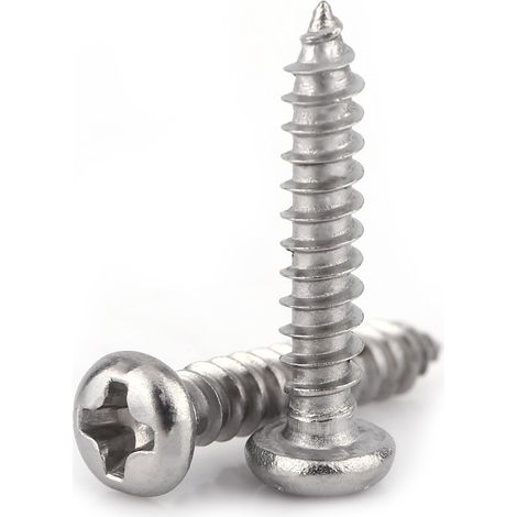 Lot de 200 Vis Autotaraudeuses en Acier Inoxydable SS304 avec Tête Plate M3 6 mm à 30 mm, 1.00V. (1/5)