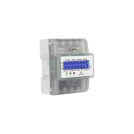 Contatore elettrico digitale, contatore elettrico LCD trifase, contatore elettrico digitale trifase, 4 fili, contatore kWh, misuratore di corrente CA per sistemi di misurazione della potenza (1/4)