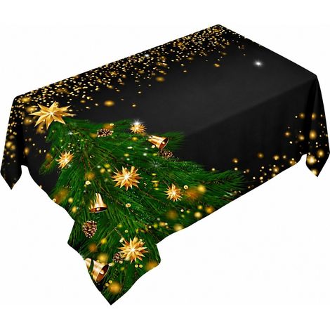 Nappe de Noël rectangulaire en polyester imperméable rouge décorative pour les fêtes, 70 x 40 cm - 4 (1/3)