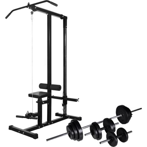Tour de musculation avec jeu d'haltères et poids 30,5 kg vidaXL (1/5)