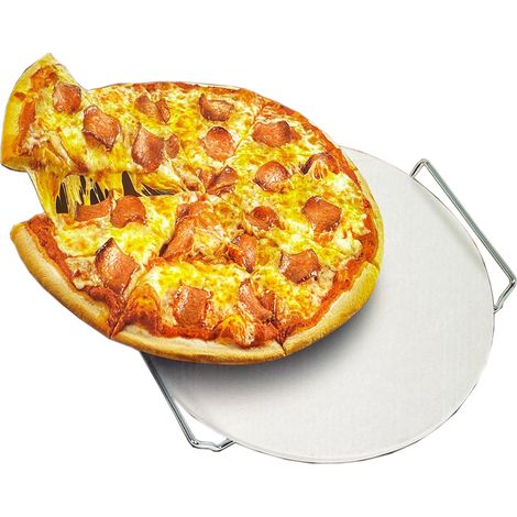 Pizza Steinplatte Ø33cm inkl Metallgestell-MPZ033 (1/2)