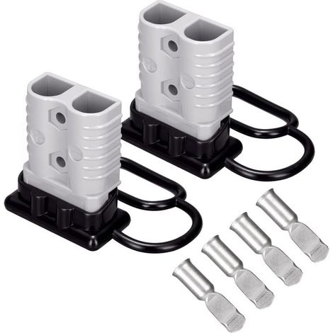Connecteur à déconnexion rapide pour batterie 175 A, 1/0 AWG, pour fil 1/0 (paquet de 2), pour treuils, remorques ou autres appareils électriques, homologué UL (paquet de 2) (1/4)